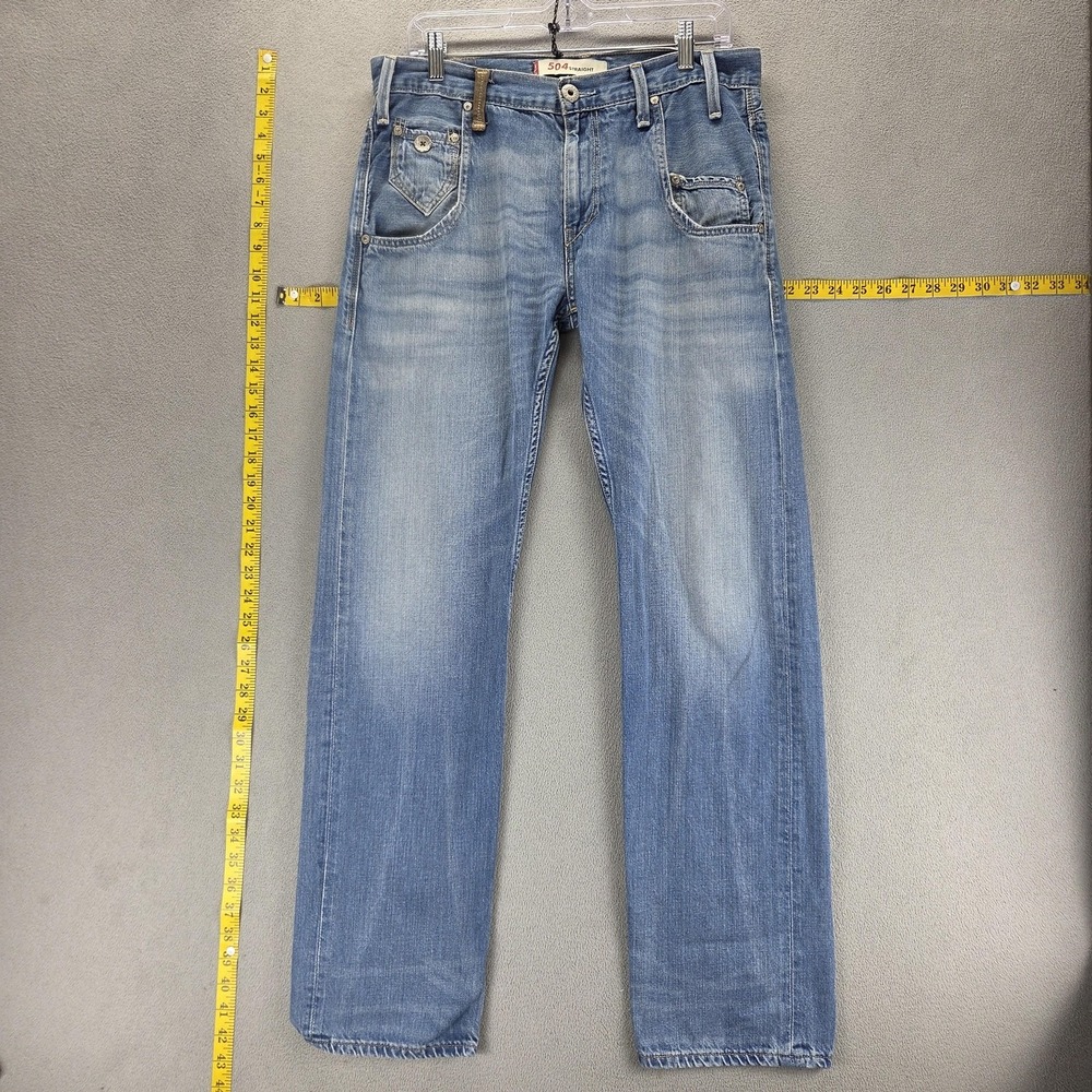 Vintage Levis 504 Jeans Mens 32x34 Blue Straight Engineered Flap Pocket